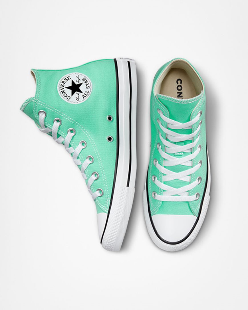 Dámské Boty Vysoké Converse Chuck Taylor All Star Seasonal Color Tyrkysové Bílé Černé | CZ V31CB19